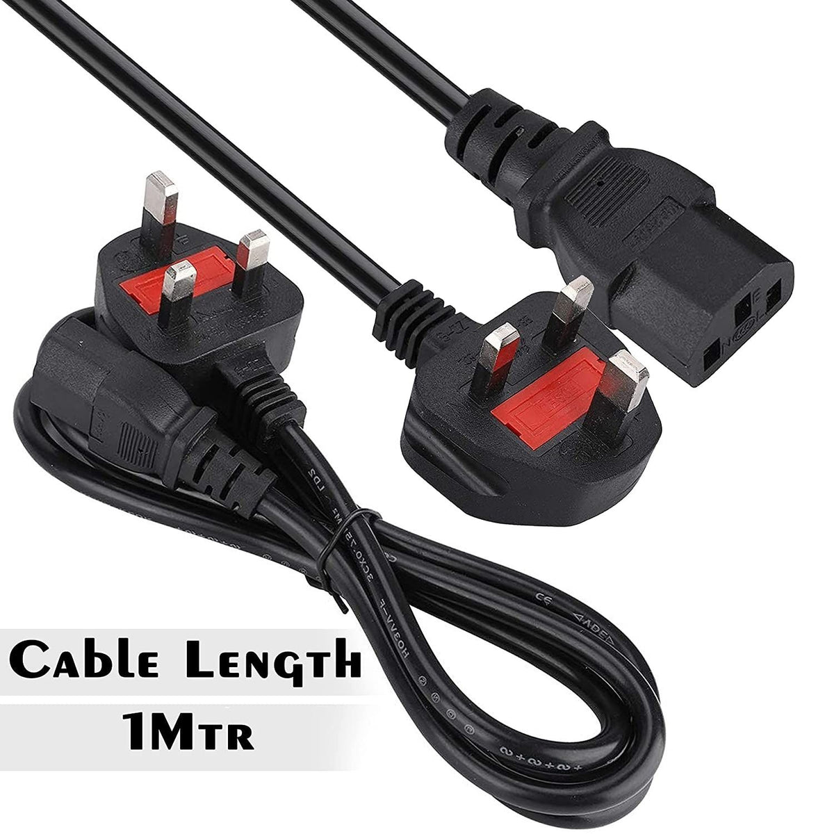 3-Pin Fused UK Laptop Charger Power Cable (Branded Lot Stock, Cloverleaf C5 Connector, Heavy-Duty Safety Fuse)