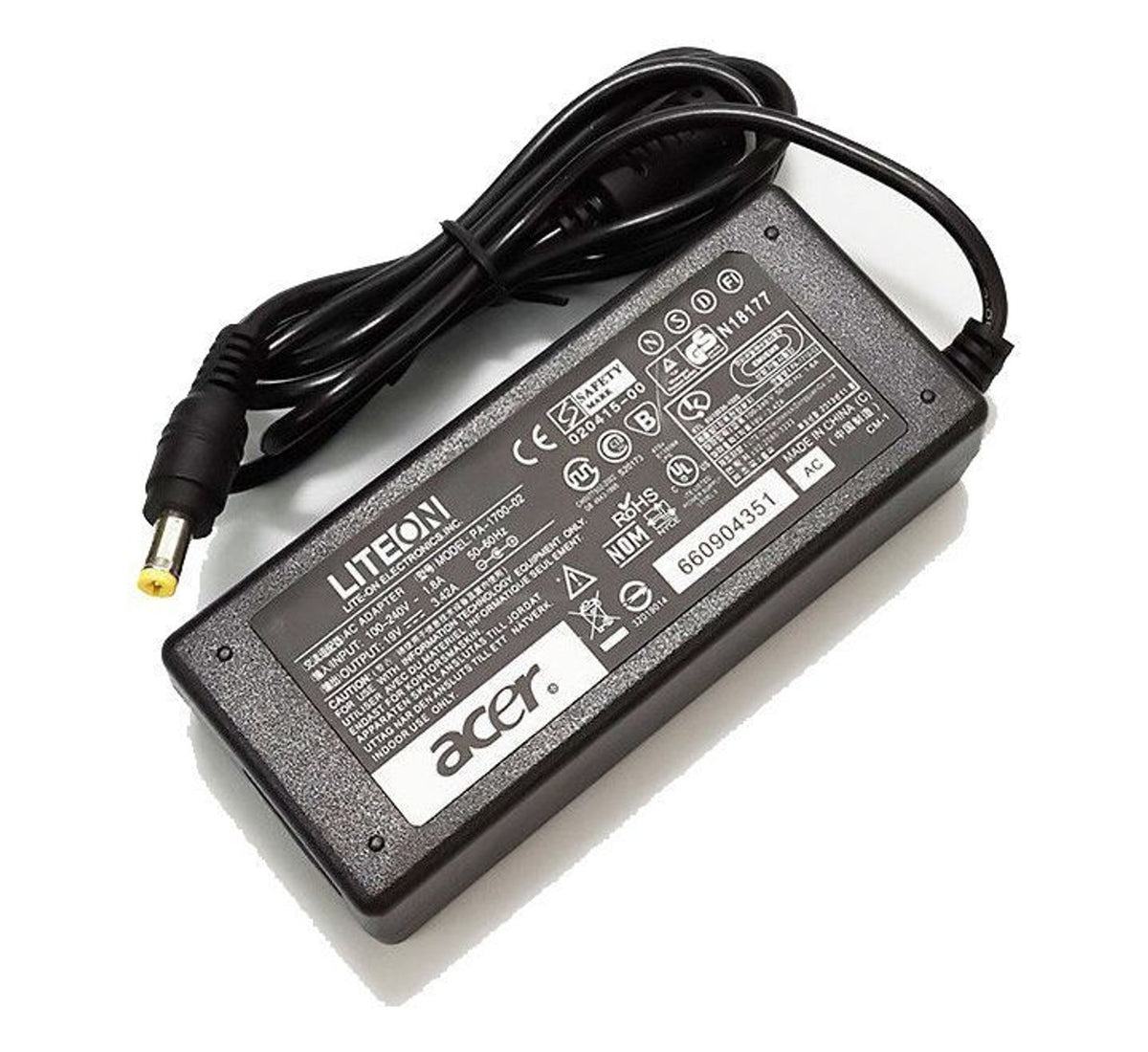 Acer Laptop Charger 19V 4.74A 90W (Round Pin Adapter)