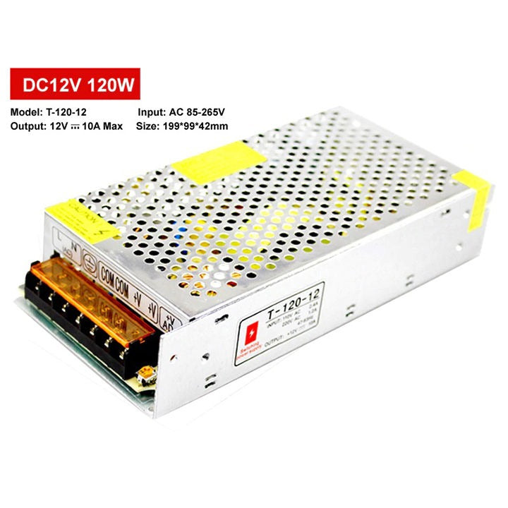 12v 10Amp CCTV Power Supply-12V 10A 120W Switching Power Supply Box (AC to DC Metal Cased SMPS for CCTV Cameras & LED)