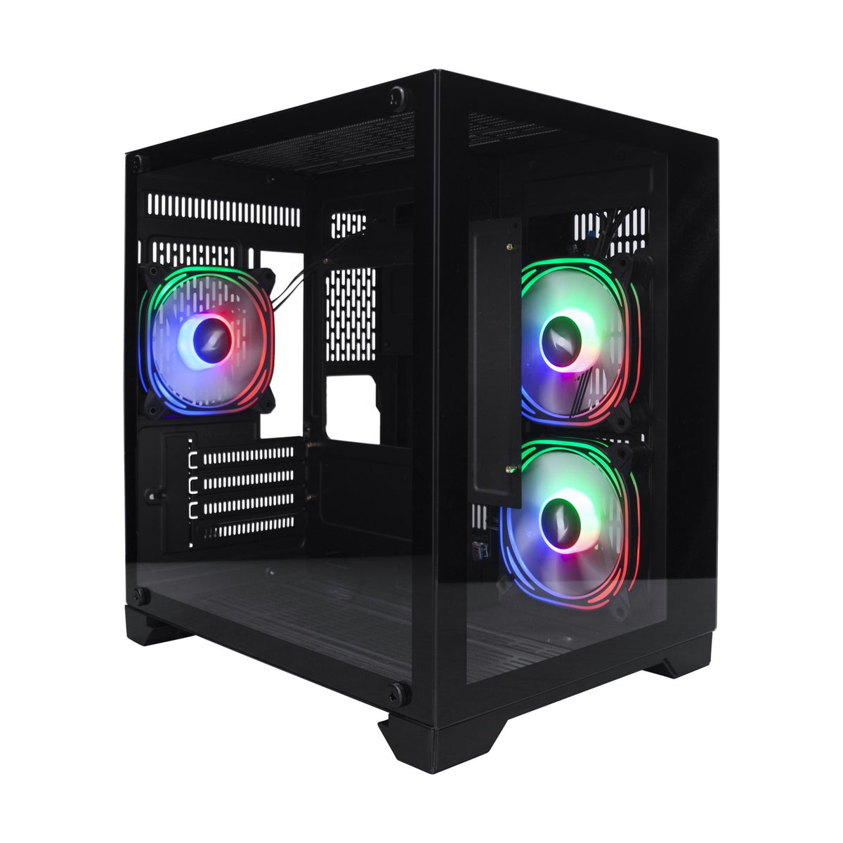 1st Player MV5 MegaView Dual Tempered Glass Gaming PC Casing (Micro-ATX, Aquarium Design, No Fans Included)
