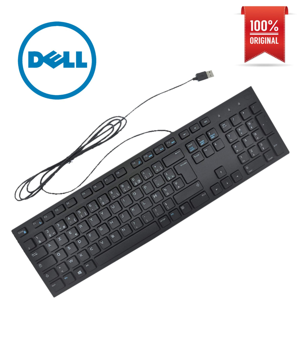 Dell Slim Multimedia USB Wired Keyboard (Chiclet Low-Profile Keys, Heavy-Duty Office Lot Stock)