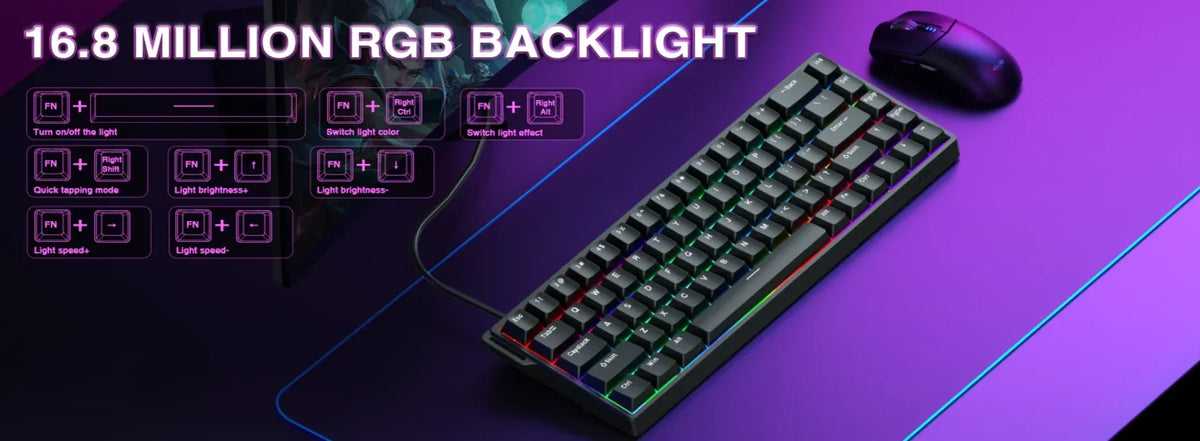 AULA WIN68 Wired Magnetic Switch Rapid Trigger Gaming Keyboard (Hall Effect Magnetic Switches, Dynamic RGB, 60% Compact Layout)
