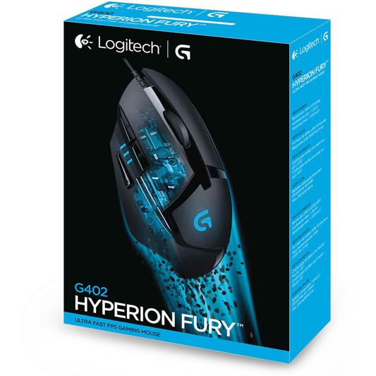 Logitech G402 Hyperion Fury Ultra-Fast FPS Gaming Mouse (8 Programmable Buttons, High-Speed Tracking)