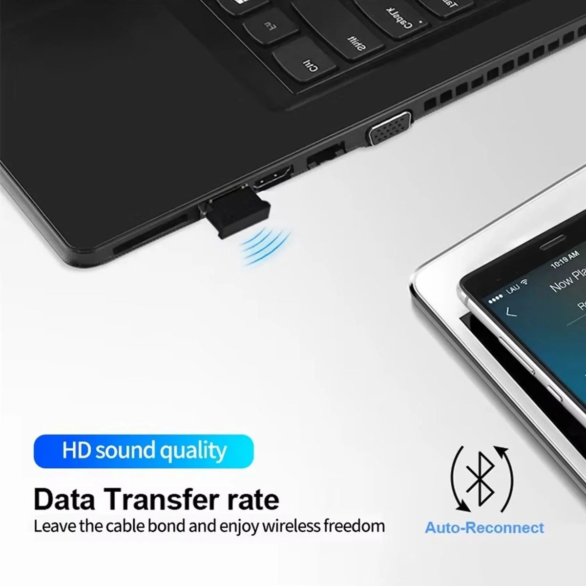 Speed-X Alfa W107 2-in-1 Wireless USB Adapter (300Mbps Wi-Fi + Bluetooth 5.3)