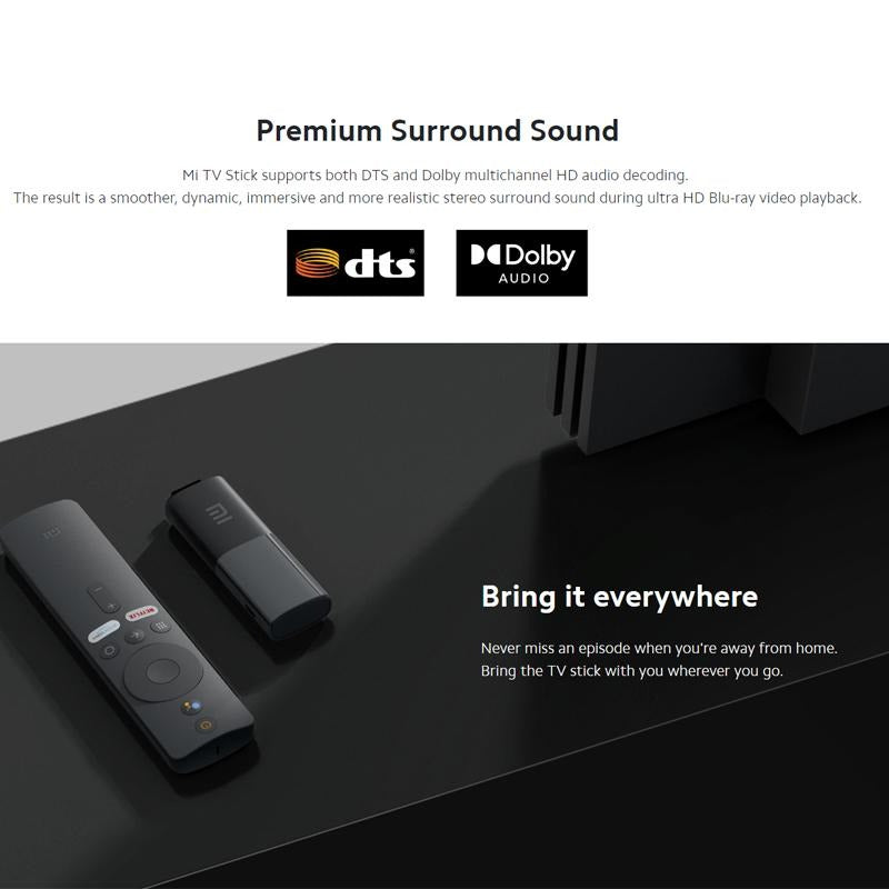Xiaomi Mi TV Stick 4K Streaming Device (2GB RAM, 8GB Storage, Android TV / Google TV)