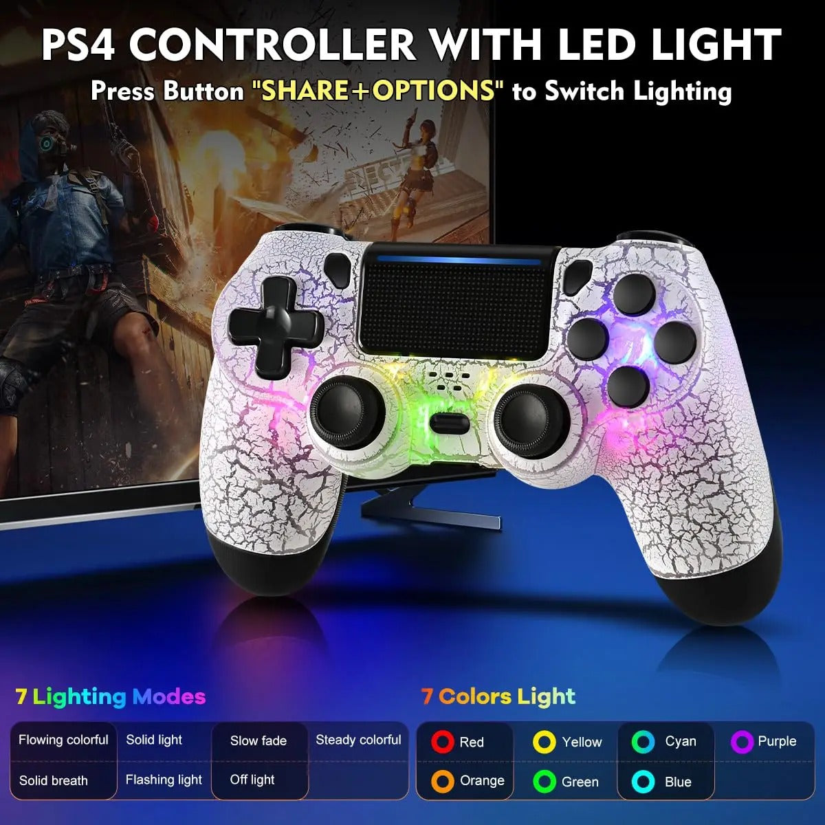 PlayX Wireless RGB Controller for PS4 and PC