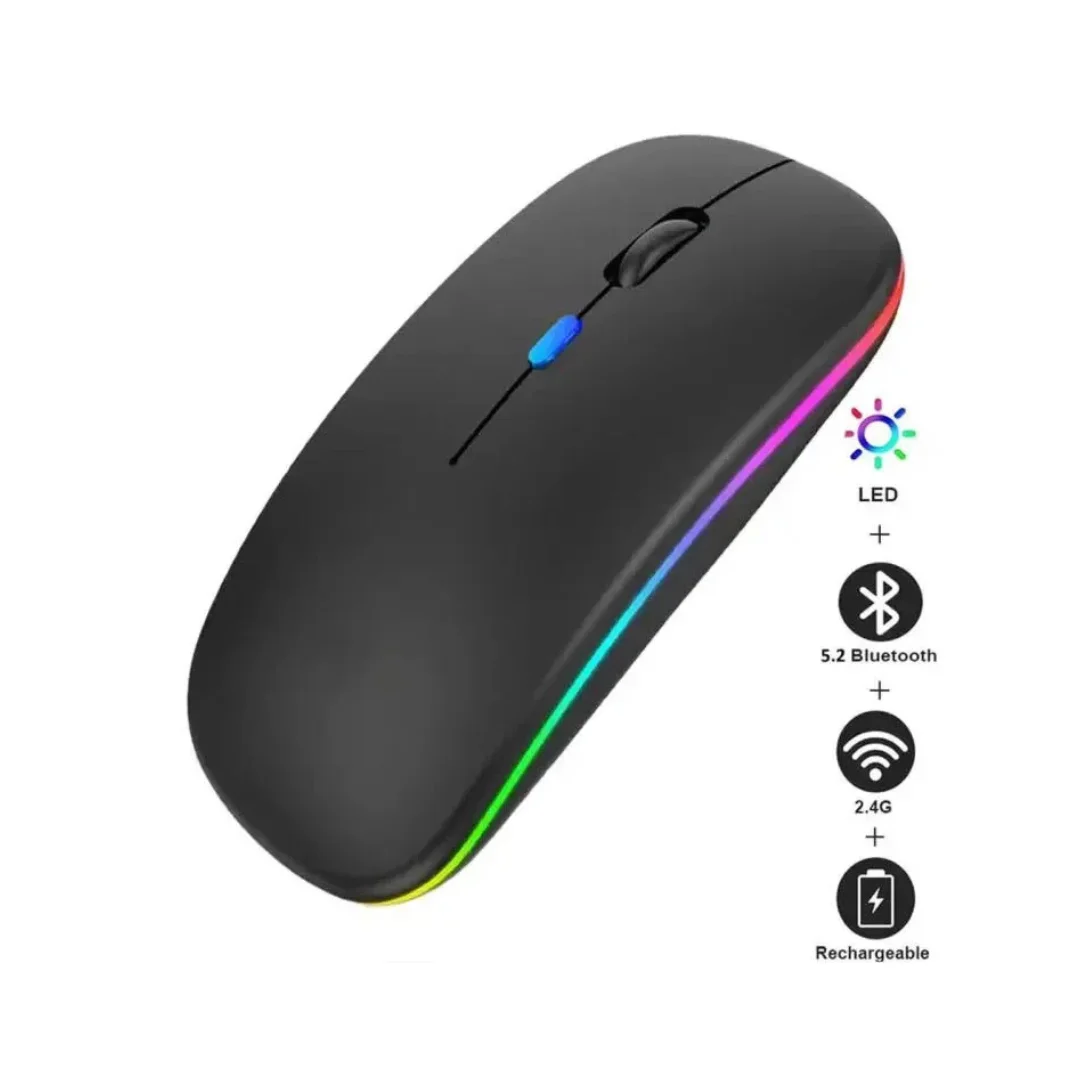 HP Dual Mode Wireless & Bluetooth Optical Mouse (RGB Lights, Silent Click, Rechargeable)