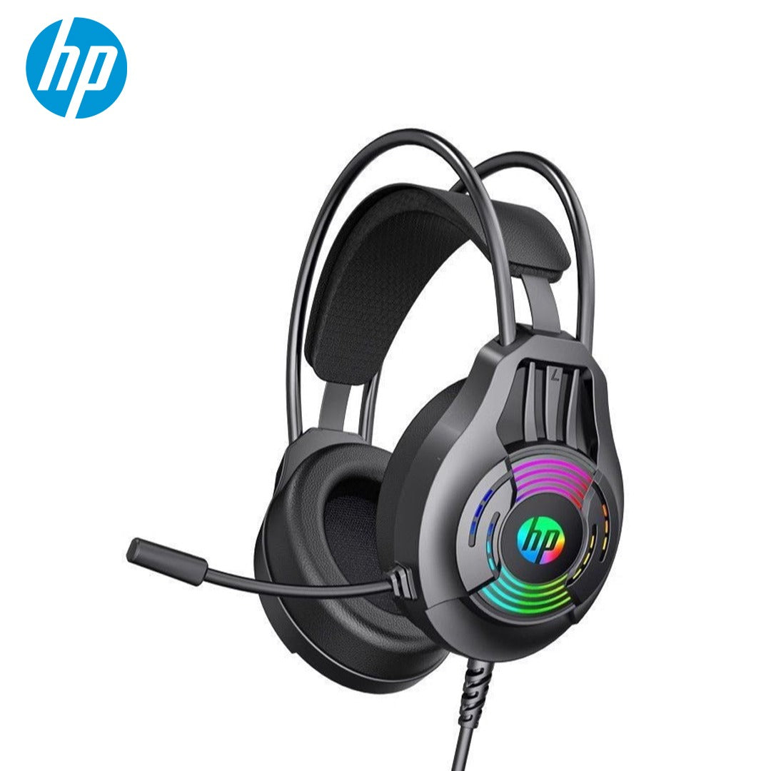 HP DHE-8008U Wired Stereo Gaming Headset (Over-Ear, Noise-Isolating Mic, LED Lighting, USB Plug)