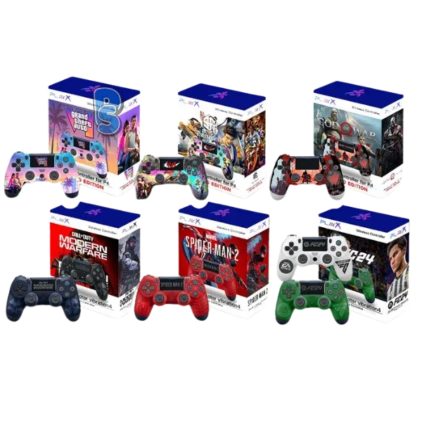 DualShock 4 Wireless Gaming Controller Replica - Printed Special Edition (FC26, Tekken, FIFA, Army, God of War, Street Fighter Prints)
