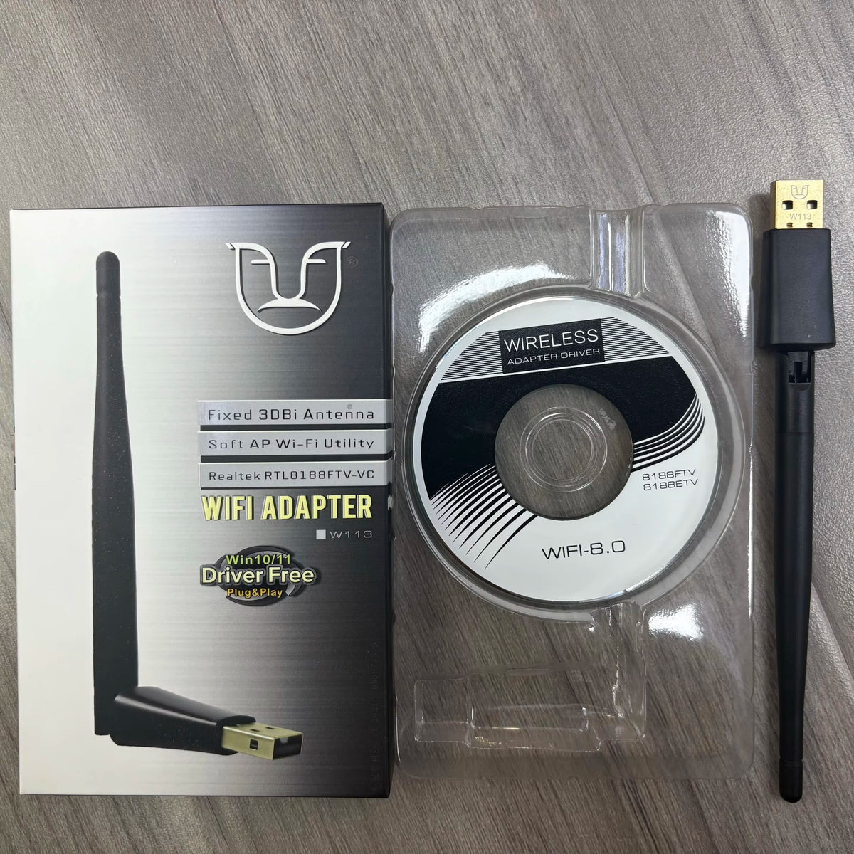 Alfa Net W113 150Mbps High-Gain USB Wi-Fi Adapter with 3dBi External Antenna