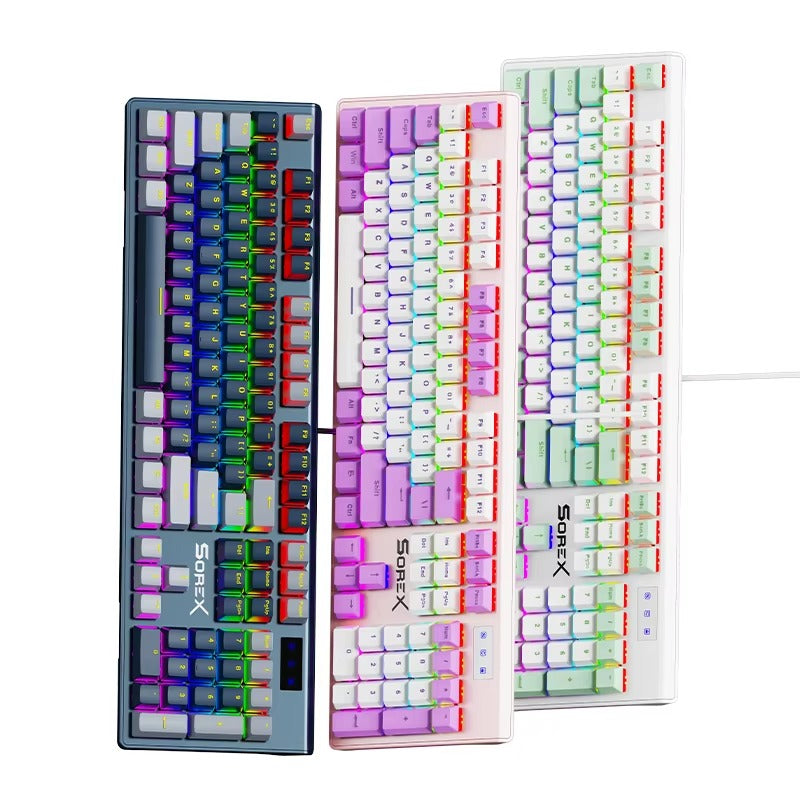 SOREX SK105 Full-Size Mechanical RGB Gaming Keyboard (Tactile Mechanical Switches, Dynamic Backlighting, Imported Stock)