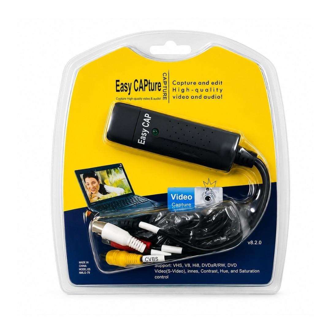 EasyCap USB 2.0 Video Audio Capture Card Adapter (RCA / S-Video to USB for PC / Laptop, New China Import)