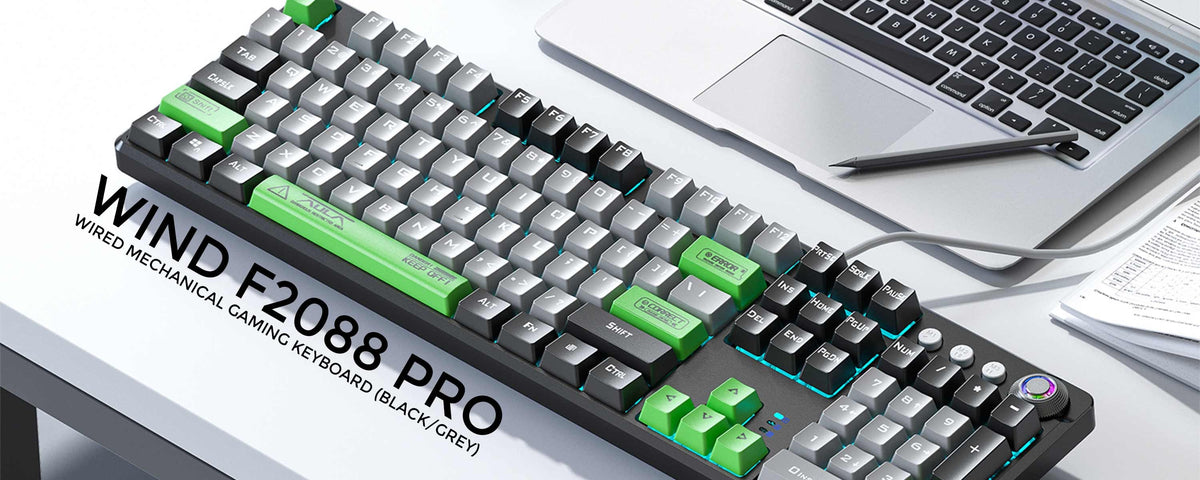 AULA F2068 Pro Compact Mechanical Gaming Keyboard (Custom RGB Backlight, Tactile Mechanical Switches, Anti-Ghosting)