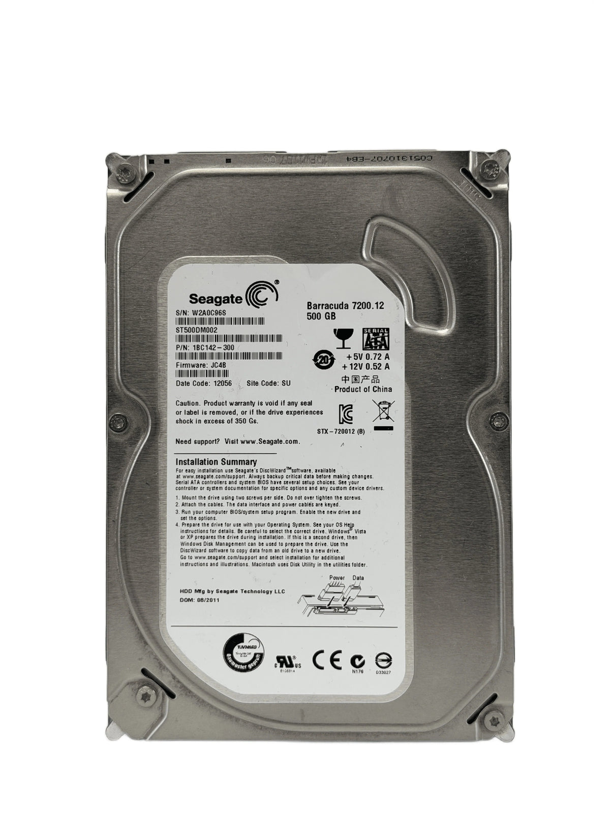Branded 500GB 3.5"  SATA III Internal Hard Disk Drive (Used / Imported Lot Stock - High-Speed PC Storage)