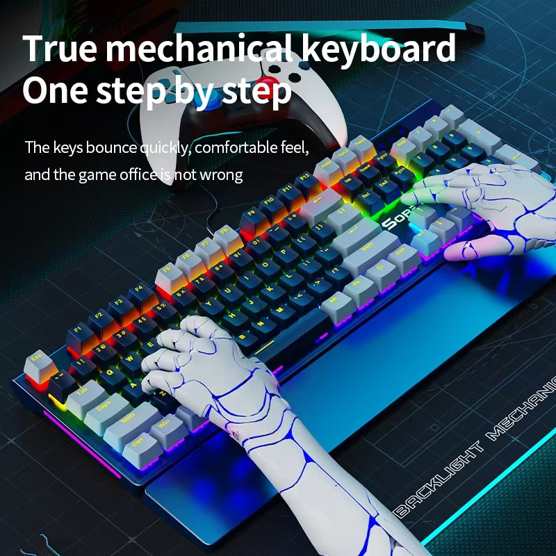 SOREX SK105 Full-Size Mechanical RGB Gaming Keyboard (Tactile Mechanical Switches, Dynamic Backlighting, Imported Stock)