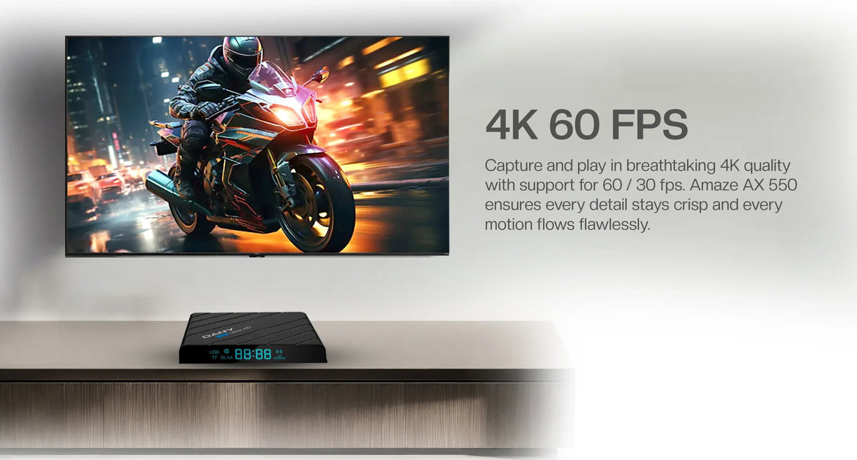 Dany Amaze AX-550 4K Ultra HD Smart Android TV Box (2GB RAM, 16GB ROM, Dual Wi-Fi, Voice Remote)