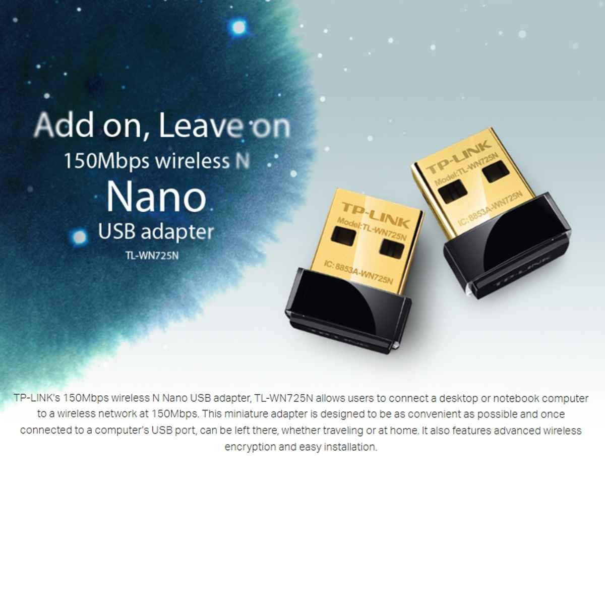 TP-Link TL-WN725N 150Mbps Nano Wireless N USB Adapter