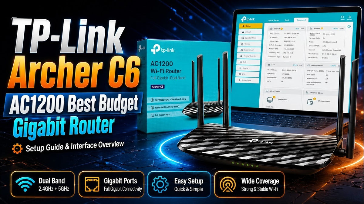 AC1200 Dual-Band Wireless MU-MIMO Gigabit Wi-Fi Router (1200Mbps, High-Gain Antennas, Full Gigabit Ports)