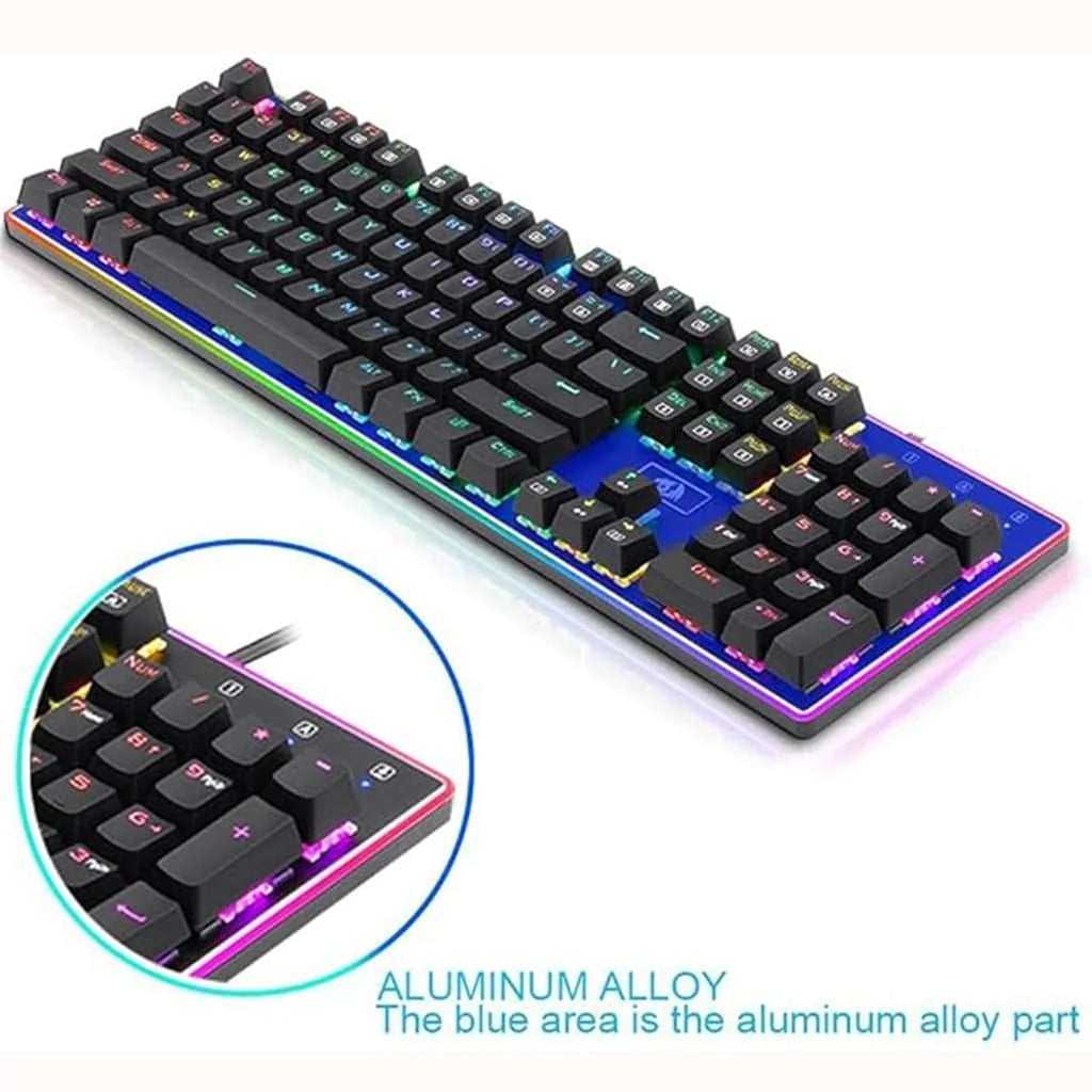 Universal RGB Gaming Keyboard (Wired USB, Multi-Color LED Backlit)