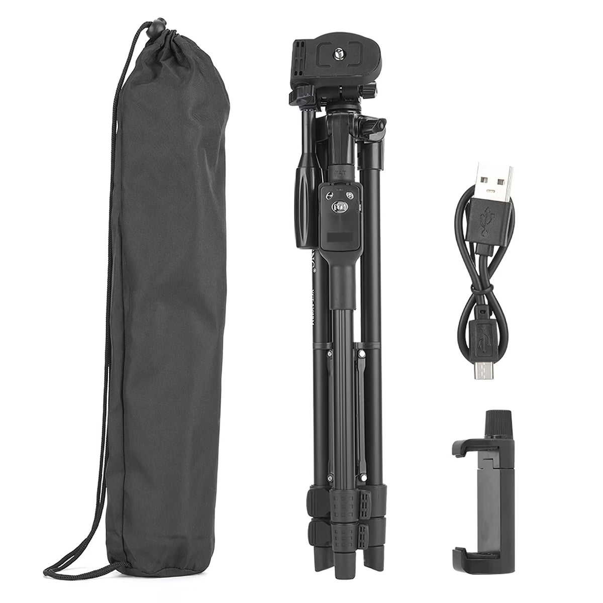 Yunteng VCT-5208 Professional Mobile & Camera Tripod Stand (Wireless Bluetooth Remote, Heavy-Duty Phone Holder, 3-Way Pan Head)