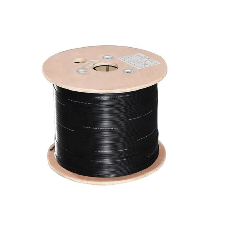 2-Core Outdoor Single Mode Drop Fiber Cable  (FTTH Self-Supporting Steel Wire Core, Black )1M