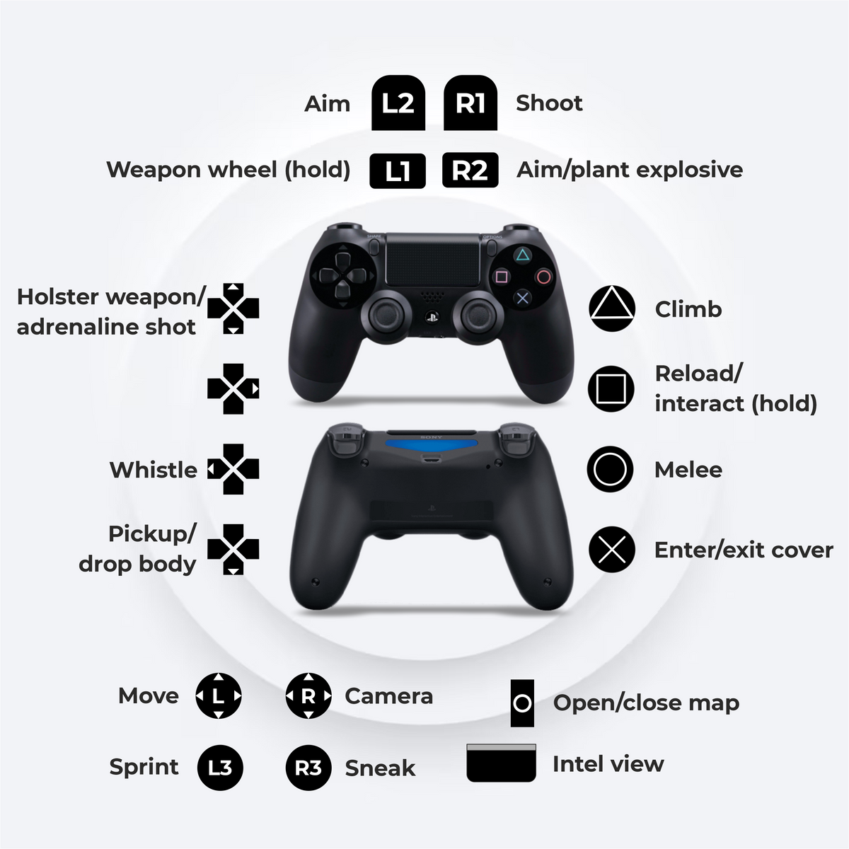 DualShock 4 Wireless Gaming Controller Replica for PS4 & PC (Bluetooth, Motion Control, Touchpad - Jet Black)