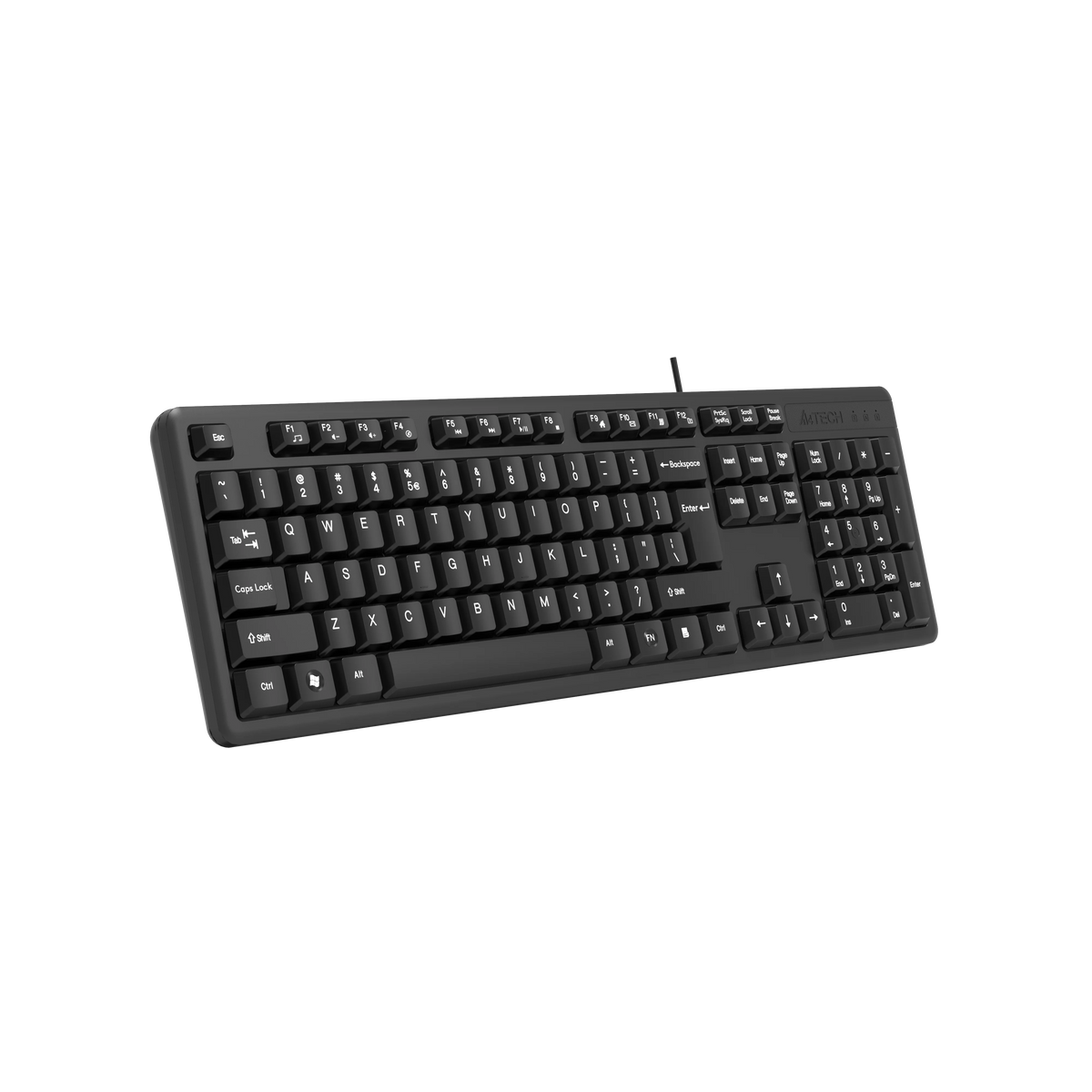 A4Tech KK-3 Multimedia SmartKey Keyboard (High-Elasticity Silicon, Drainage Holes, FN Hotkeys, USB Wired)