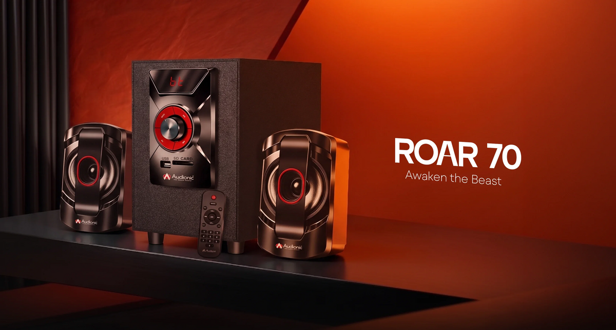 Audionic Roar 70 2.1 Channel Multimedia Speaker System with 4-Inch Subwoofer