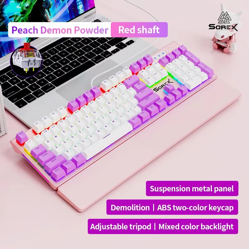SOREX SK105 Full-Size Mechanical RGB Gaming Keyboard (Tactile Mechanical Switches, Dynamic Backlighting, Imported Stock)