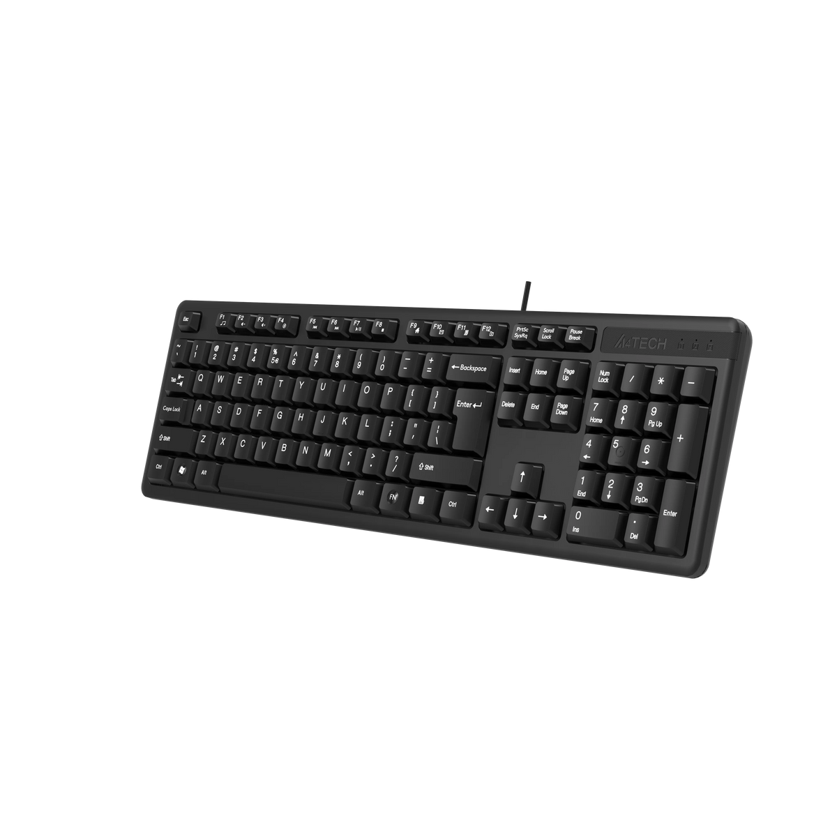 A4Tech KK-3 Multimedia SmartKey Keyboard (High-Elasticity Silicon, Drainage Holes, FN Hotkeys, USB Wired)