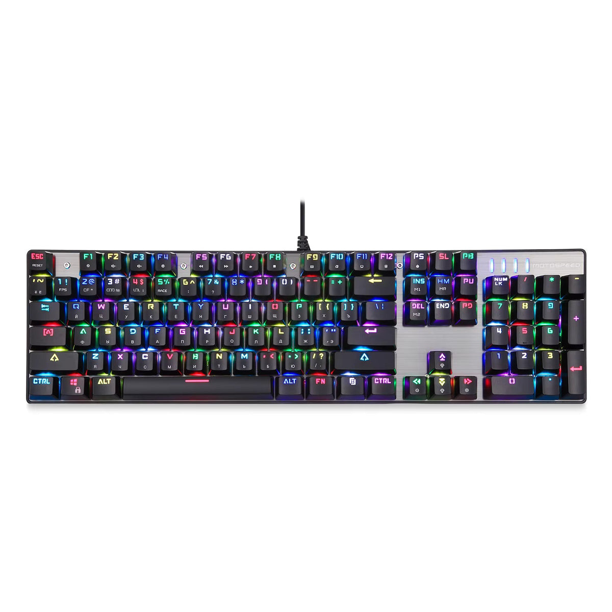 Motospeed CK104 Mechanical Gaming Keyboard (RGB Backlit, Outemu Switches, Aluminum Top Panel)