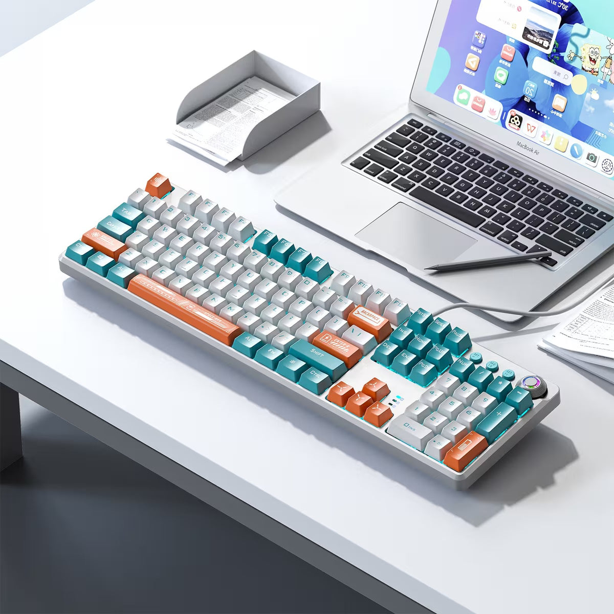 AULA F2068 Pro Compact Mechanical Gaming Keyboard (Custom RGB Backlight, Tactile Mechanical Switches, Anti-Ghosting)