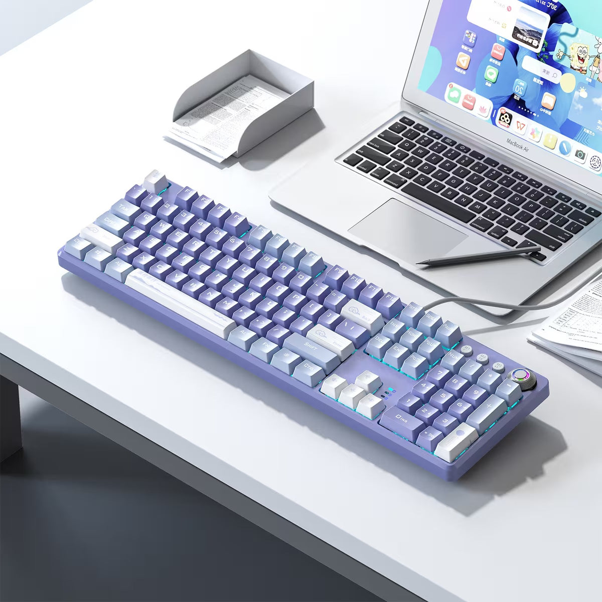 AULA F2068 Pro Compact Mechanical Gaming Keyboard (Custom RGB Backlight, Tactile Mechanical Switches, Anti-Ghosting)