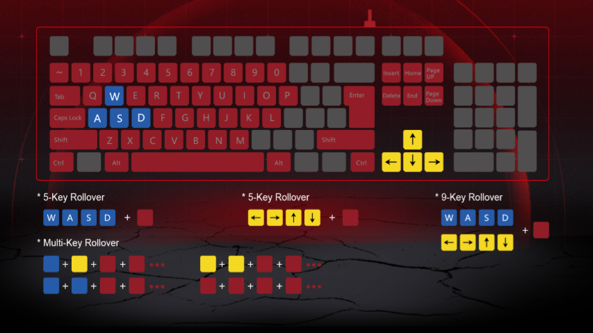 Bloody B135N Neon Illuminated Gaming Keyboard (Fast Response, Anti-Ghosting, Double-Injected Keycaps)