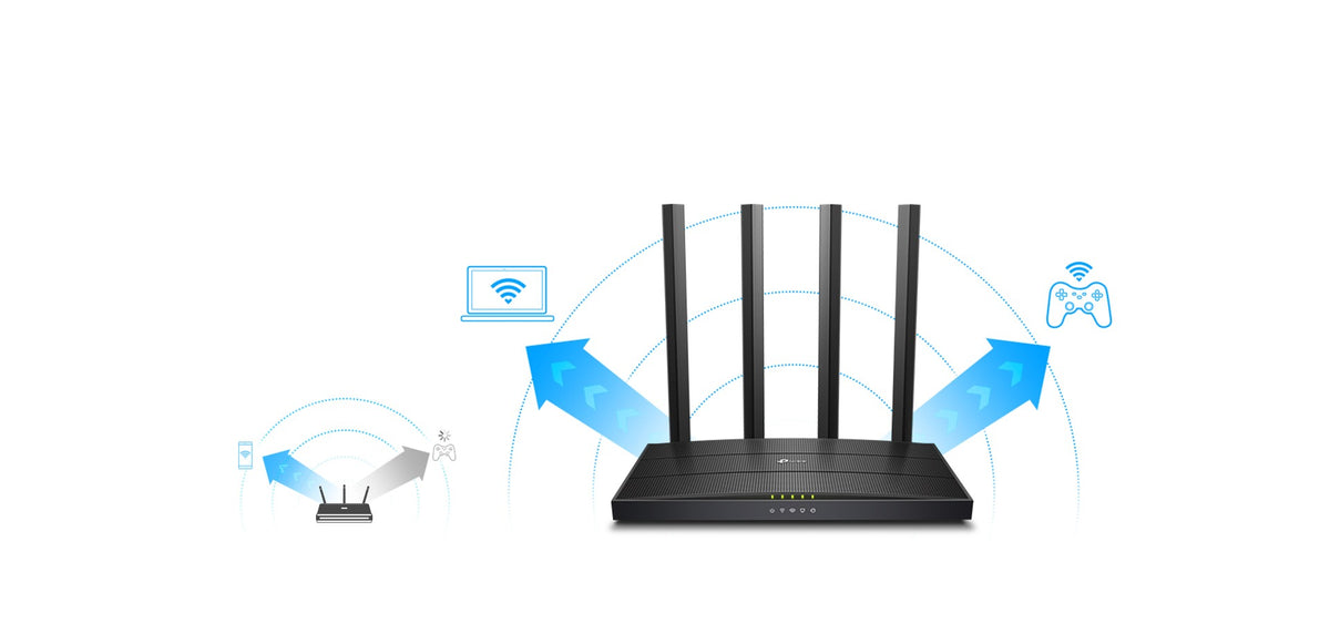 AC1200 Dual-Band Wireless MU-MIMO Gigabit Wi-Fi Router (1200Mbps, High-Gain Antennas, Full Gigabit Ports)