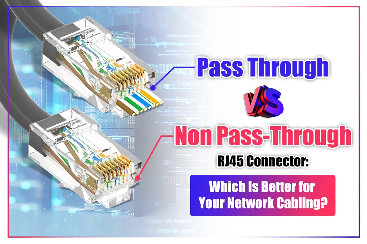 EZ RJ45 Pass-Through Modular Connectors (Cat5e / Cat6 8P8C Gold-Plated Ethernet Plugs, 100 Pcs Box)