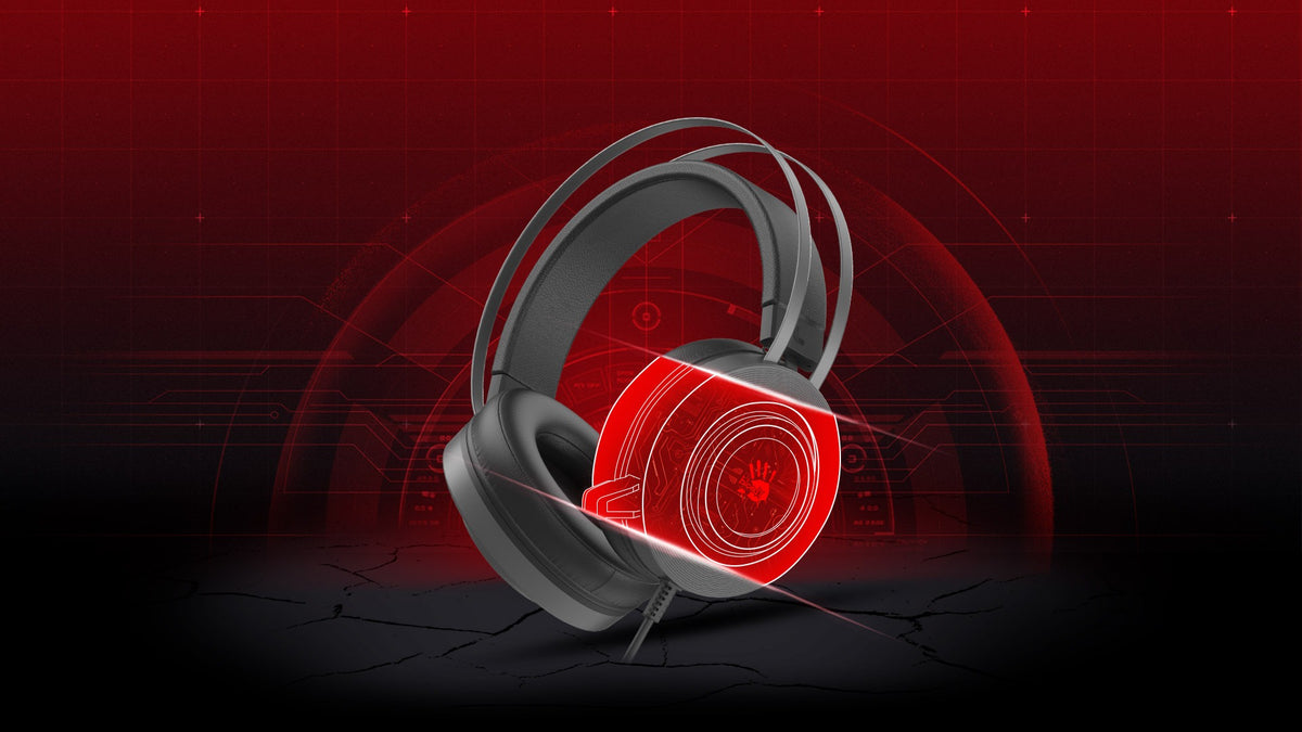 Bloody G521S Stereo Surround Sound Gaming Headset (50mm Drivers, RGB Backlight, Noise-Canceling Mic)