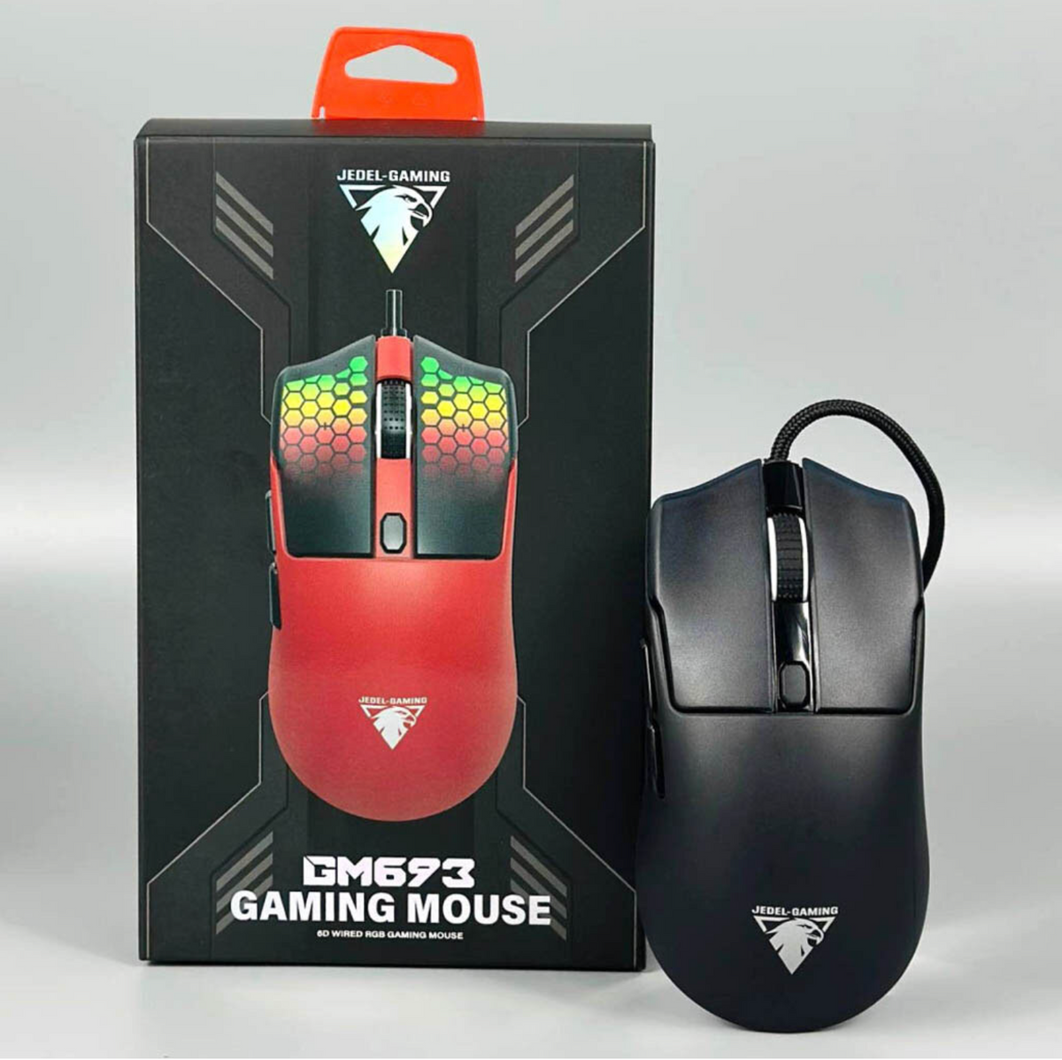 Jedel GM693 6D Wired RGB Gaming Mouse (7200 DPI Optical Sensor, 6 Programmable Buttons, 1.5m Braided Cable, New China Import)