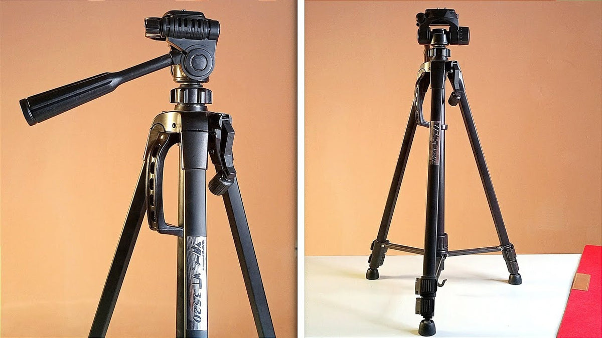 Weifeng WF-3520 Professional Lightweight Camera & Mobile Tripod Stand (3-Way Pan Head, Gear Center Column, Quick Release Plate)