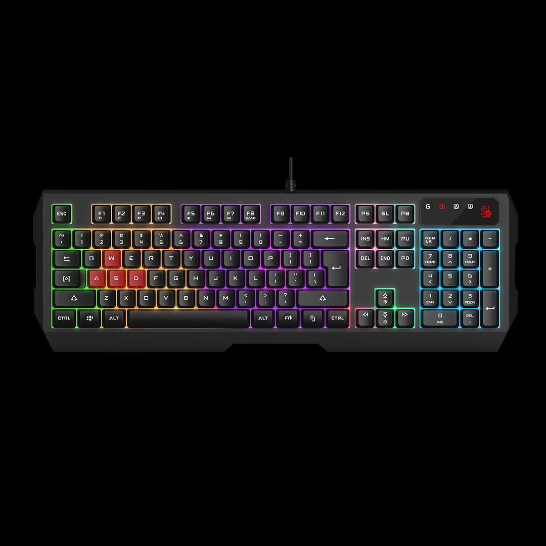 Bloody B135N Neon Illuminated Gaming Keyboard (Fast Response, Anti-Ghosting, Double-Injected Keycaps)