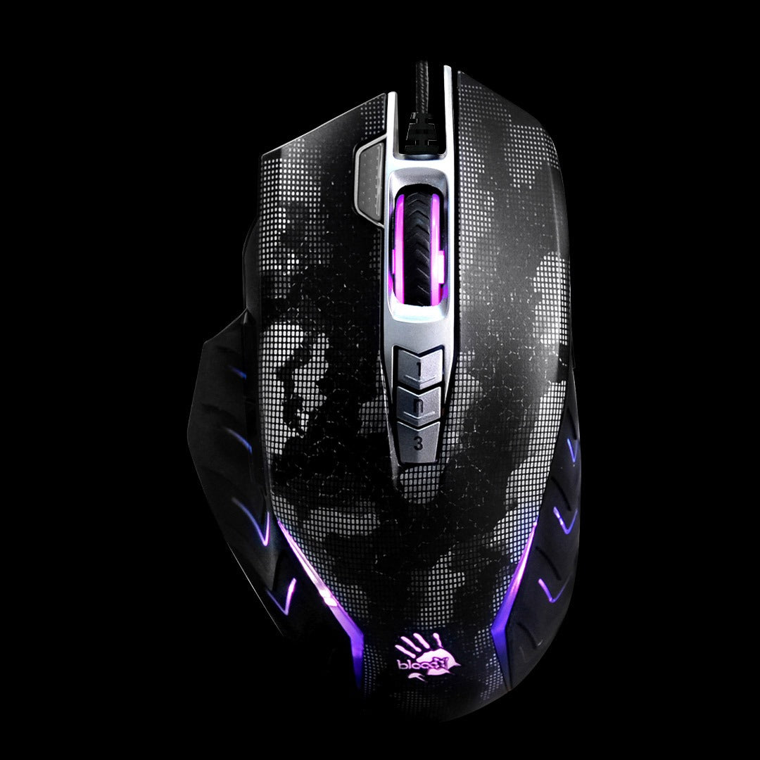 Bloody J95s 2-Fire RGB Animation Gaming Mouse (BC3332-S 8K Sensor, 8,000 CPI, 12 Programmable Buttons)