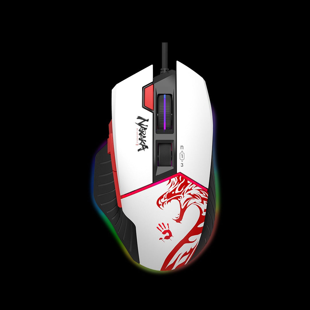 Bloody W95 Max Naraka Extra Fire RGB Optical Gaming Mouse (12,000 CPI Sensor, BC3332-A Engine, Extra Fire Wheel)