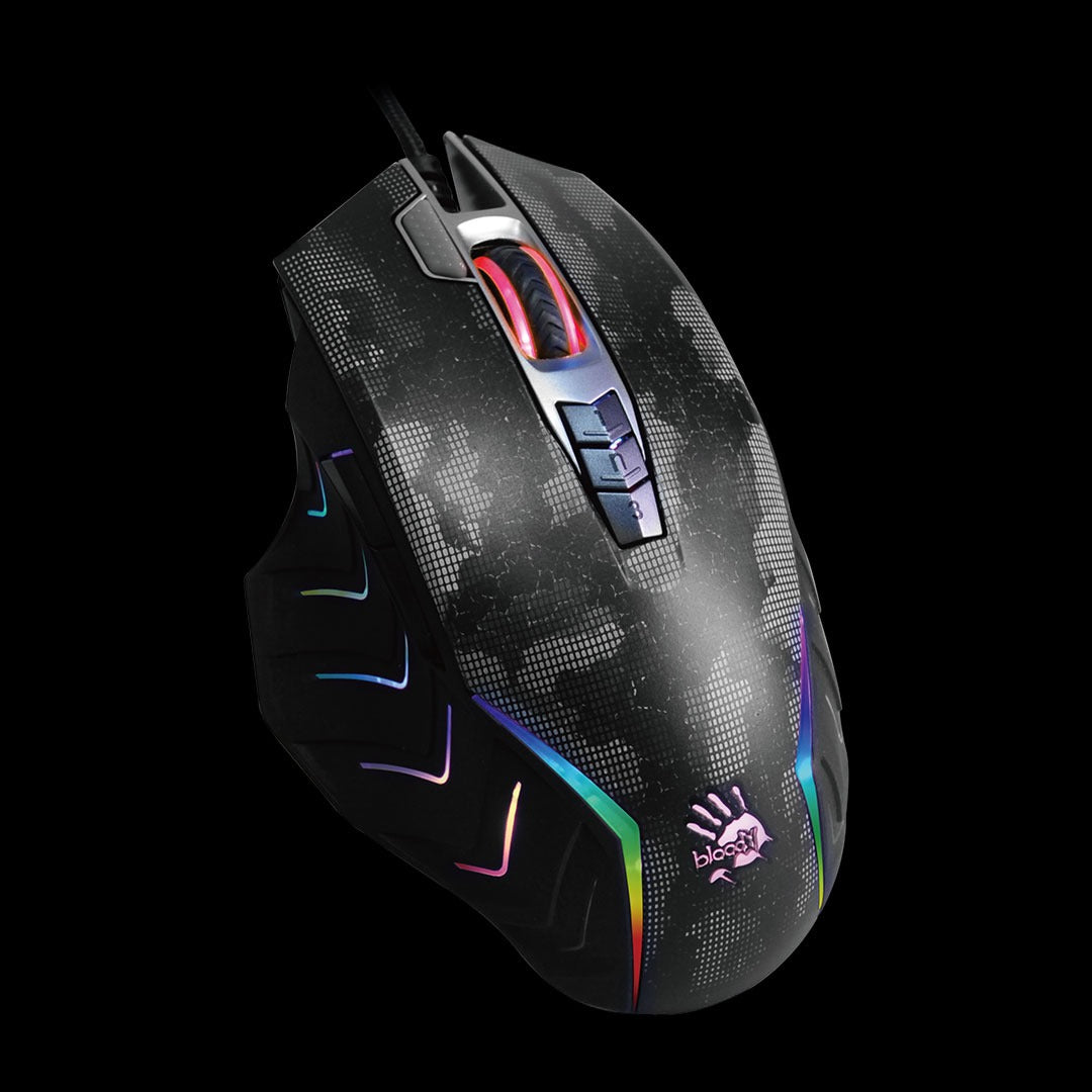 Bloody J95s 2-Fire RGB Animation Gaming Mouse (BC3332-S 8K Sensor, 8,000 CPI, 12 Programmable Buttons)