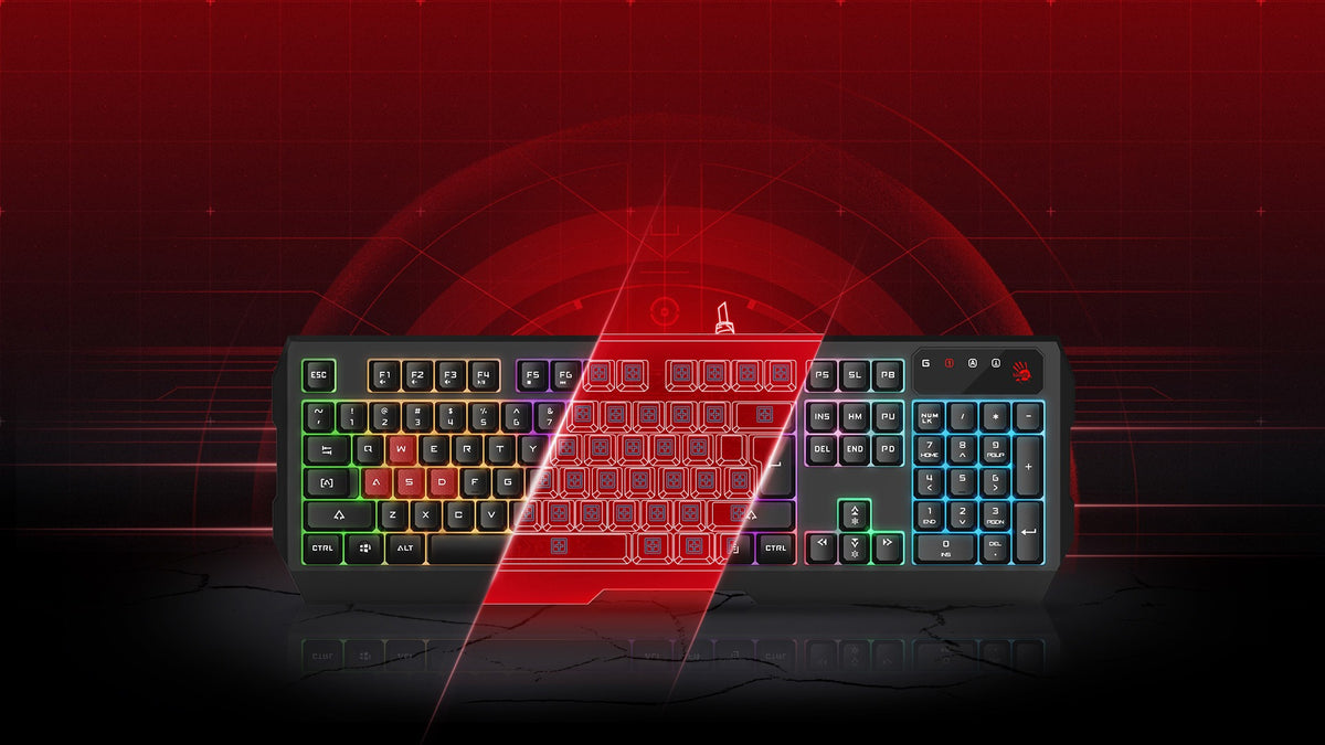 Bloody B135N Neon Illuminated Gaming Keyboard (Fast Response, Anti-Ghosting, Double-Injected Keycaps)