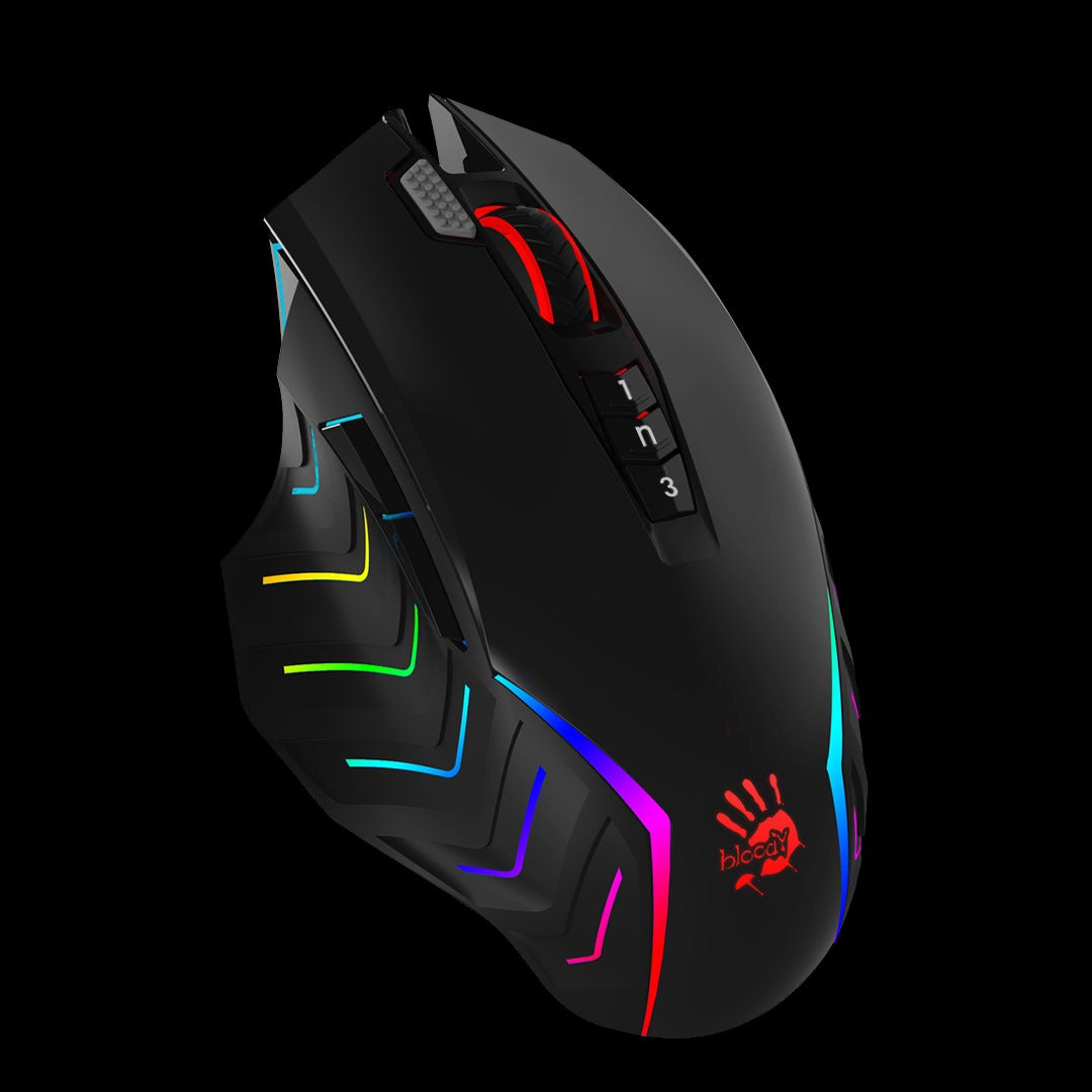 Bloody J95s 2-Fire RGB Animation Gaming Mouse (BC3332-S 8K Sensor, 8,000 CPI, 12 Programmable Buttons)