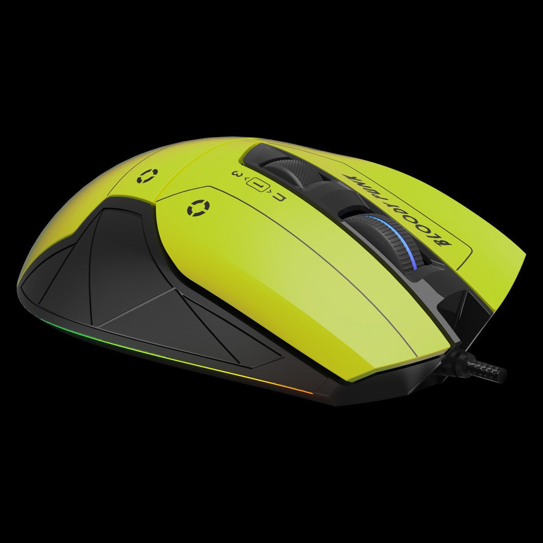 Bloody W70 Max RGB Optical Gaming Mouse (10,000 CPI Sensor, Dual Wheels, 10 Programmable Buttons)