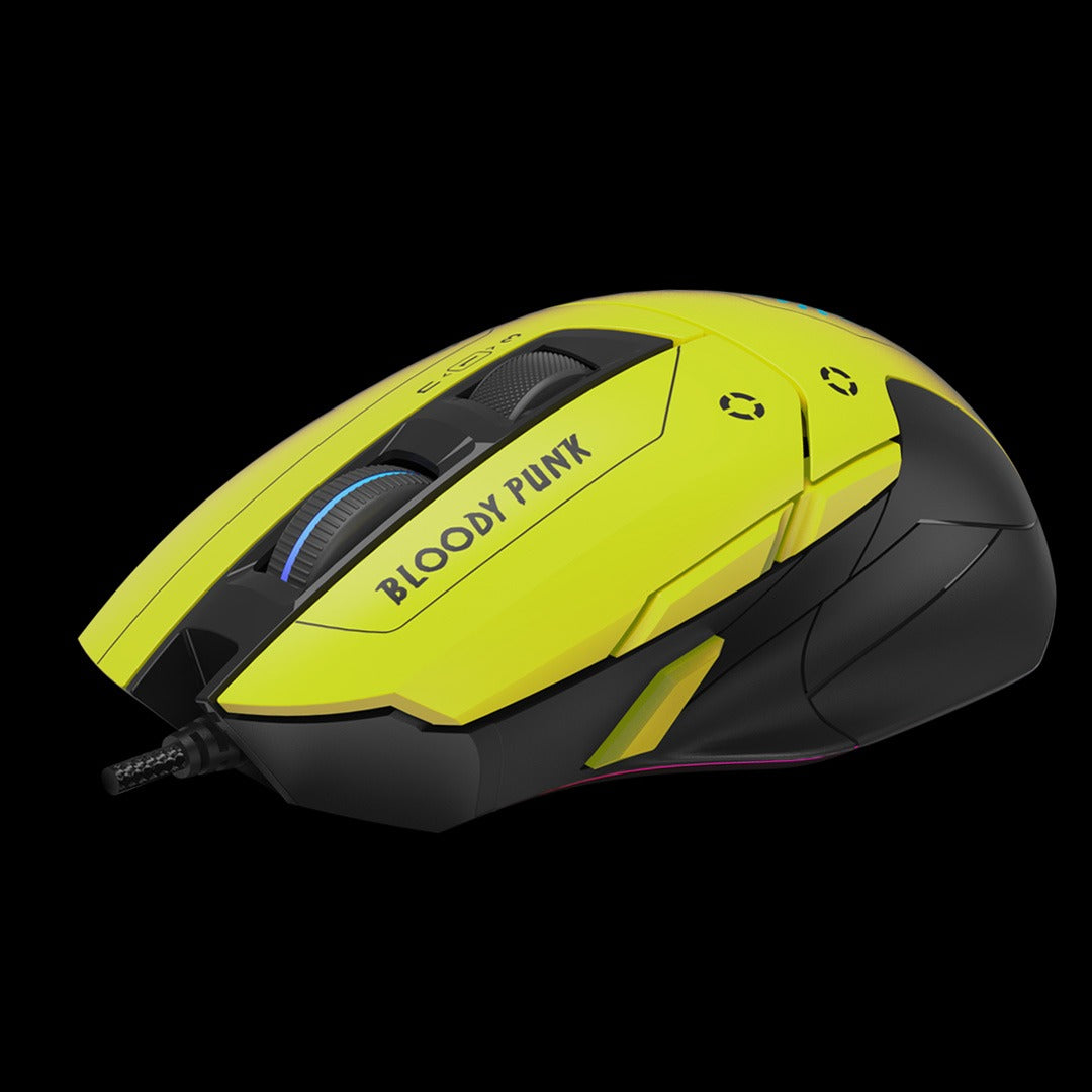 Bloody W70 Max RGB Optical Gaming Mouse (10,000 CPI Sensor, Dual Wheels, 10 Programmable Buttons)