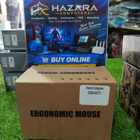Ergonomic Vertical Wireless Mouse (2.4GHz / Bluetooth, Handshake Grip, Wrist Health Design, Gray Box)