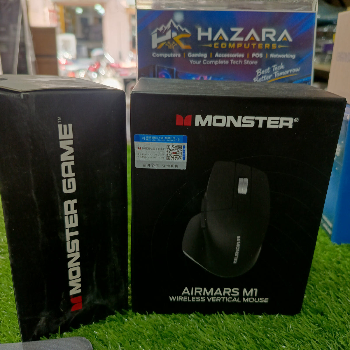 Monster Airmars M1 Wireless Vertical Ergonomic Mouse (2.4G + Bluetooth, PAW3212 Optical Sensor, RGB Lighting)