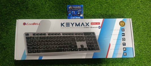 CoolBell KeyMax WBK-01 Dual Mode Wireless & Bluetooth Keyboard (Slim Ergonomic Design, Silent Keys, Multi-Device)